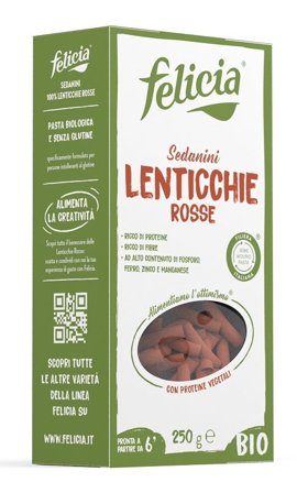 Felicia Bio Sedanini Lenticchie Rosse 250 g