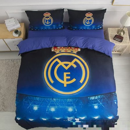 Real Madrid Klubbemblem 100% bomull Enkelt påslakan och örngott set