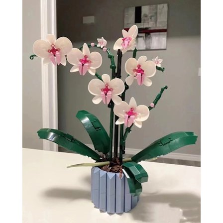 Orkidébyggset Blommor Sukkulenter Byggset i Krukor Passar för 10311 Romantiskt Set Komplett Byggset Leksaker Flickor Presenter