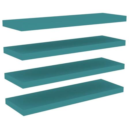 Vidaxl Svävande Vägghyllor 4 St Blå 80x23,5x3,8 Cm Mdf Blå