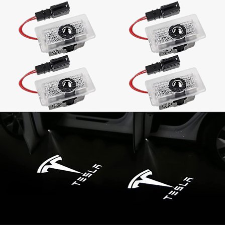 Dør Logo Projektor Lys Velkomstlys Trinnlys For Tesla Model 3 Model Y Model S Model X Tesla Tilbehør, 4 stk