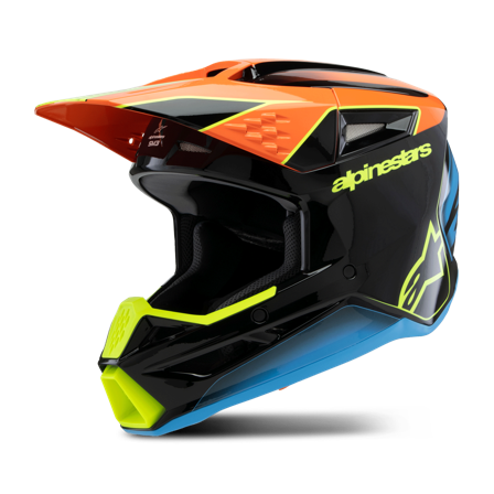 Alpinestars SM3 Fray ECE06 Youth MX Helmet Black/Orange/Yellow Fluo M