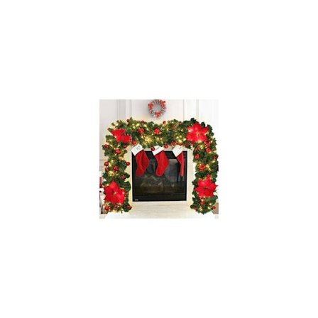 270CM Julgransgirlang med LED, Julgransljusgirlang, Julrankdekoration Krans med LED, för Dekoration Doo