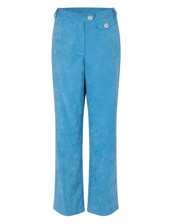 Celinecras Pants Byxa Med Raka Ben Blå Cras