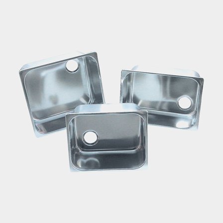 Pia para embarcação CAN Steel LA1400, retangular, 320 x 260 mm, aço inoxidável, prata