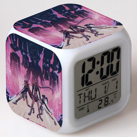 K-POP: Devil Hunter farge LED Nattlys Vekkerklokke 2-i-1