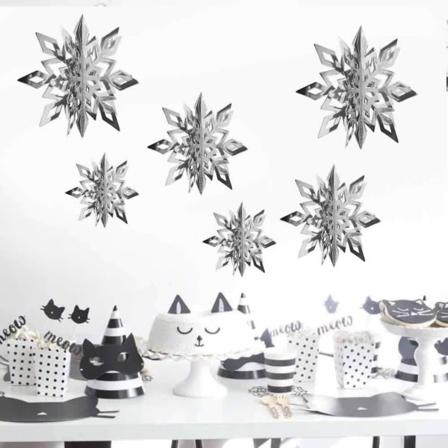 Vinterlandskab Snefnug Festdekorationer 3D-kort Hængende Papir Centerpieces til/Fødselsdag/Juletræ/Nytår/Baby Shower Sølv CDQ