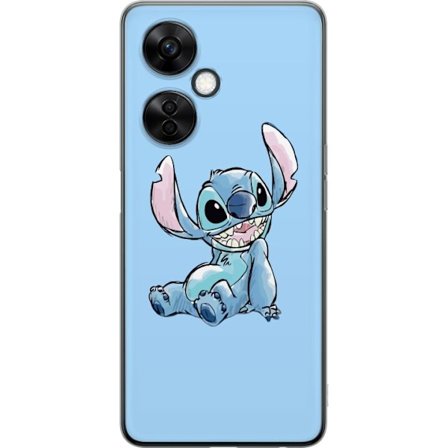 Kompatibelt Mobildeksel til OnePlus Nord CE3 Håndtegnet illustrasjon av sittende Stitch mot lysblå ensfarget bakgrunn