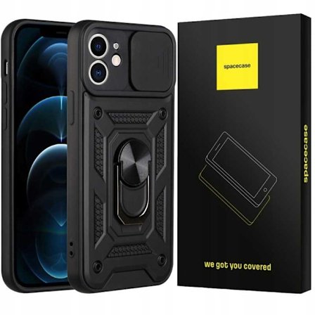 Spacecase Case Cover För Iphone 12 Sc Camring Svart