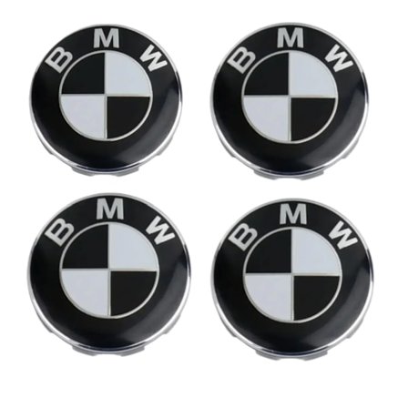 4-Pack BMW Centrumkåpor / Hjulnav Emblem