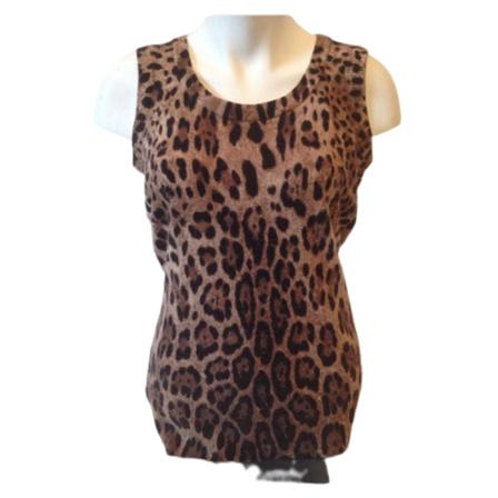 Dolce & Gabbana Pre-owned, Top Bruin, Dames, Maat:S,luipaardpatroon