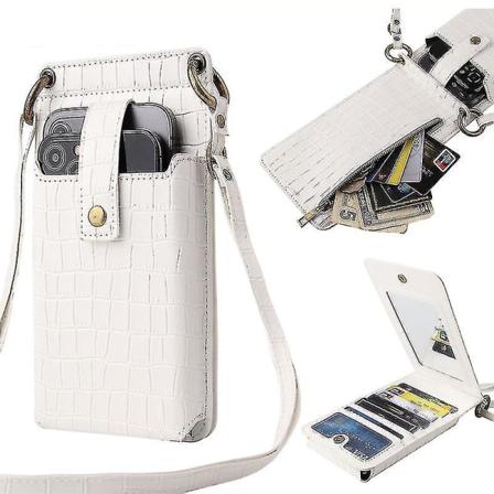 Multifunktionell Messenger Vertikal Retro europeisk och amerikansk miniaxel krokodilmönster myntväska Mobiltelefonväska