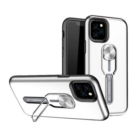 iPhone 12 Pro - Exklusivt Stötdämpande Skal med Hållare Silver
