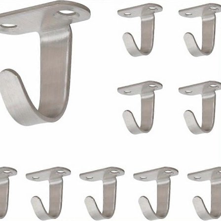 10 stk Tak kroker i rustfritt stål, skrumontert, under hylle kroker for håndklær/frakker, kraftige kleshengere for baderomsskap, garasje