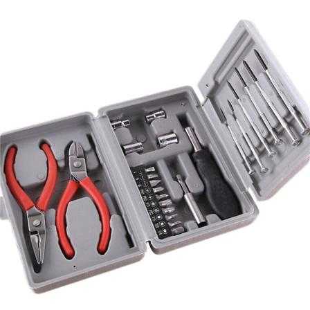 24 osan Kotityökalujen sarja Kotiremontti Käyttökalujen sarja Monitoimityökalut Säilytyslaukussa Tummanharmaa Dark Grey