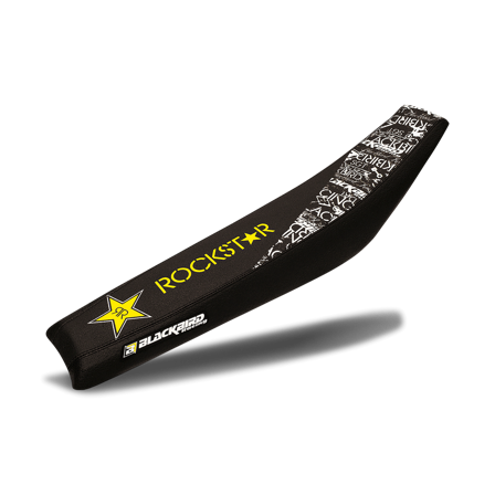 Complete Stickerset + Zadelovertrek Blackbird Rockstar Energy Geel-Zwart-Oranje - KTM 250 EXC 2003-2004