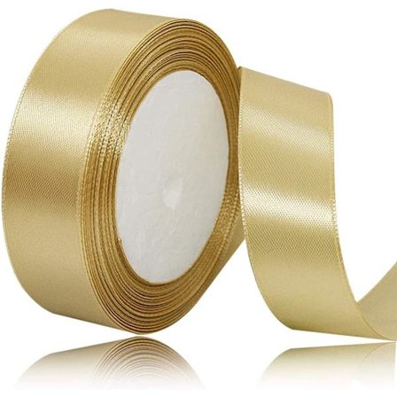 Enfärgat sidenband i guld, 40 mm x 25 meter