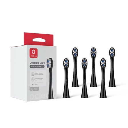 Oclean Børstehoveder Kids / Børn 6-Pak Sort, Medicin & Pleje, Tandbørster, Børstehoveder