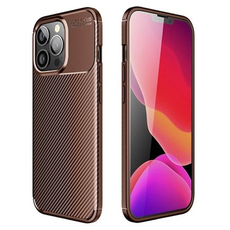Carbon Fiber Telefontaske til Apple iPhone 13 Pro - Brun