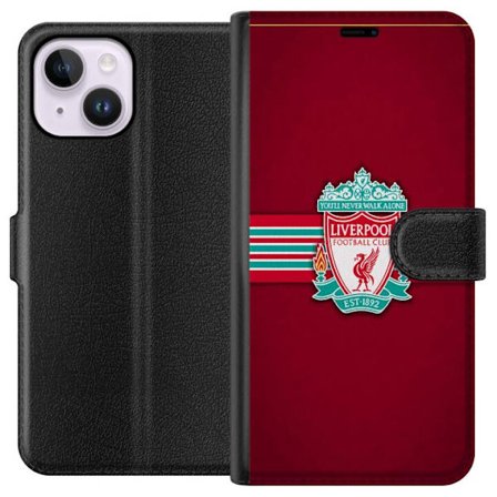 Kompatibelt Plånboksfodral till Apple Apple iPhone 15 Plus Liverpool FC fotbollströja röd supporter merch