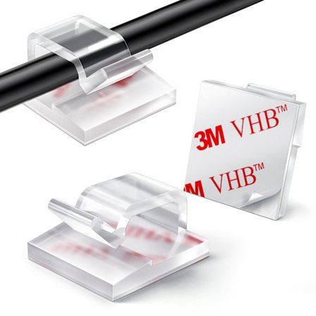 60 stk. Utendørs Selvklebende Kabelorganiseringsholder, Innendørs Lysklips for Oppheng av Julelys, Veggkabel, Lyslenker, Dekorasjoner (Klar, Liten)