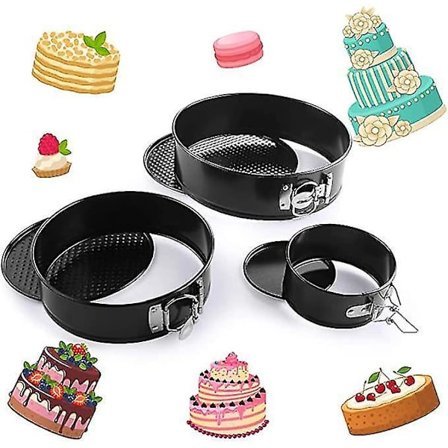 3 Kokoa Joustava Kakkuvuoka Sarja, Saranoitu Torte Paistovuoat