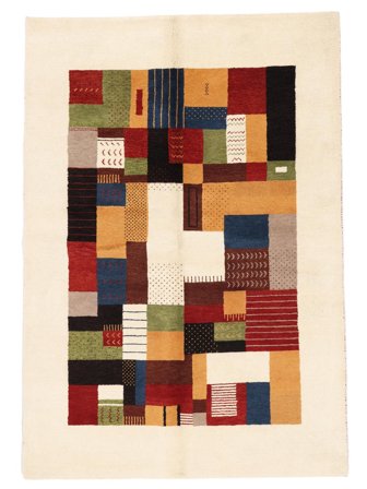 Noué À La Main Gabbeh Indo Fine Tapis 169X243 De Laine Beige/Noir