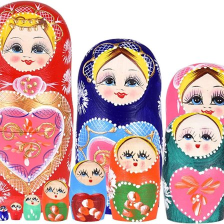 Russisk træ Matryoshka dukke stablet håndlavet legetøj KLB