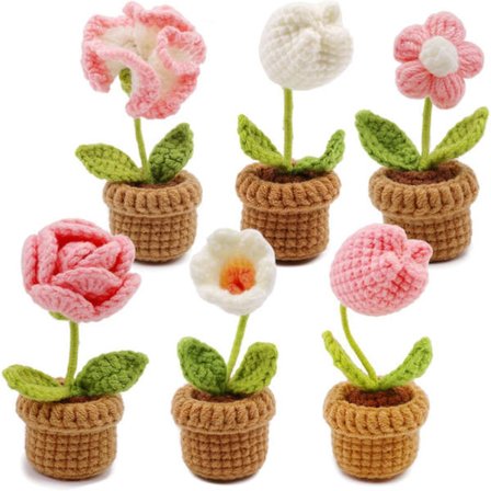 Heklepakke for nybegynnere 6 deler Heklepakke for nybegynnere Myke leker Blomster Komplett heklepakke