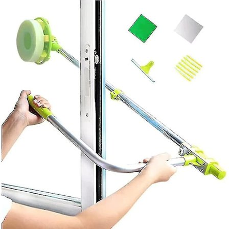 Teleskopisk vinduesrenser - U-formet skraber til nem adgang til udvendige vinduer