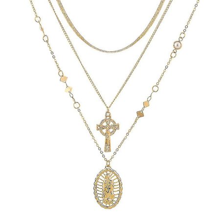 Guld Kors Halskæde Hul Kors Halskæde Kors Halskæde Dame Kors Halskæde Herre Kors Halskæde Hellig Dame Halskæde