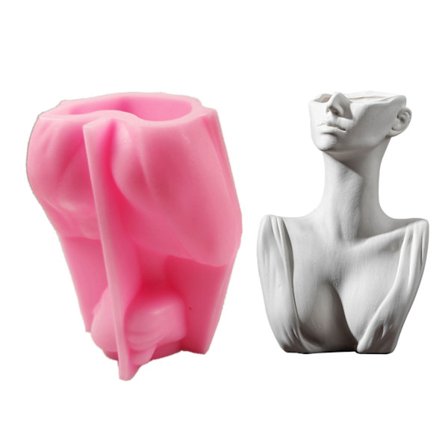 Gips Cement Betong Blomkruka Gjutform 3D Mänsklig Kropp för DIY Gjutform