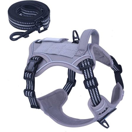 Taktisen koiran valjaat suurille koirille, ei vedä, koiran talutushihna, kuuluisa TIK Tok ei vedä koiran valjaat, sopii älykkäisiin heijastaviin 