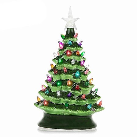 Keramisk Juletræ Juletræ LED Dekoration Keramisk Bordplade Juledekoration