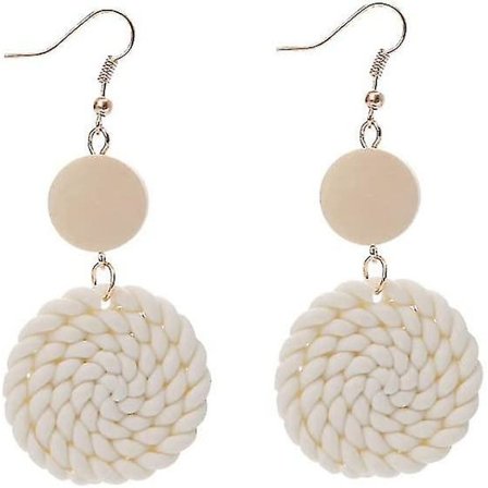 Håndlavede Polymer Ler Rattan Blomster Øreringe Til Kvinder Piger Søde Geometriske Boho Drop Dingle Øreringe Letvægts Delikate Smykker Gave(a)