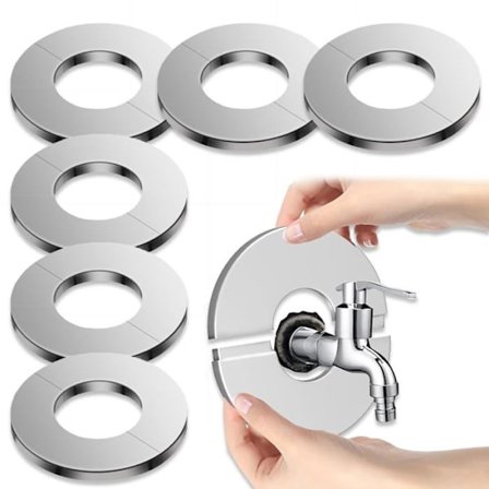 Rostfritt Stål Radiatorrörskydd 6 Delar Kran Rosett Blandare Skydd Rostfritt Stål Kran Rosett