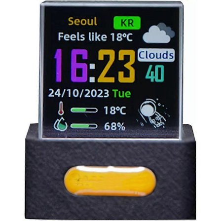 Geekmagic Hologram Cube Display, Mini 3D Krystall WiFi Klokke Holografisk Display