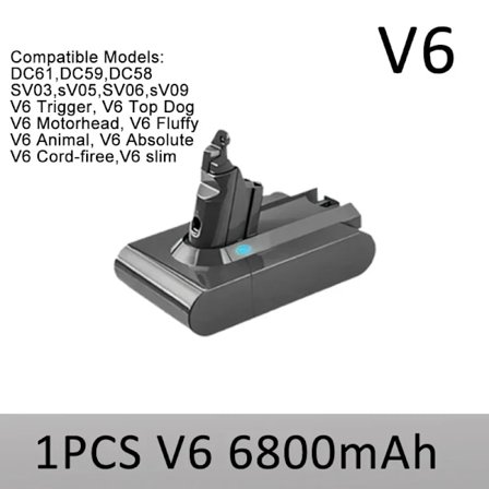100 % nyt genopladeligt støvsugerbatteri til Dyson V6 V7 V8 Series SV07 DC62 DC58 DC31 Absolute Fluffy Animal Pro Bateria