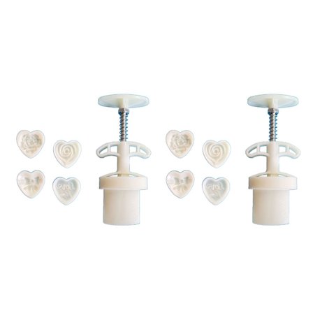 Mooncake Molds Midhöstfestivalen Mooncake Form Hjärta Rose-Moon form med stämpel-handtryck Moon Cake Form