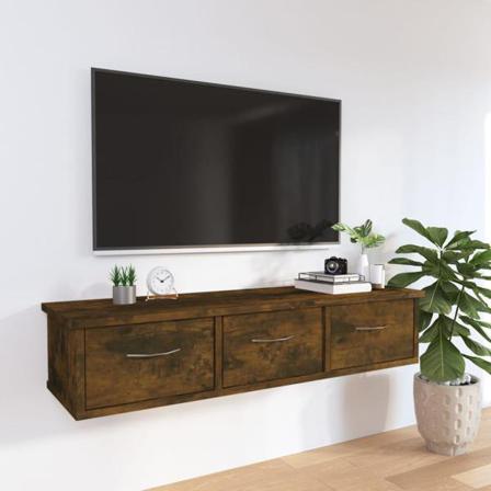 Vidaxl Väggskåp Rökfärgad Ek 88x26x18,5 Cm Konstruerat Trä Brun