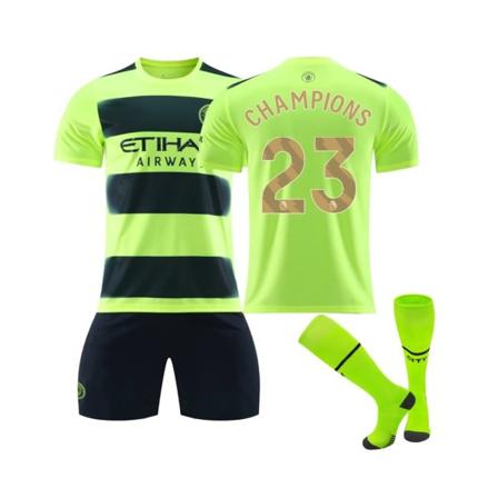 (2023 Manchester City Mestarien Jubileumvaatteet Jalkapallopaidat Sininen L