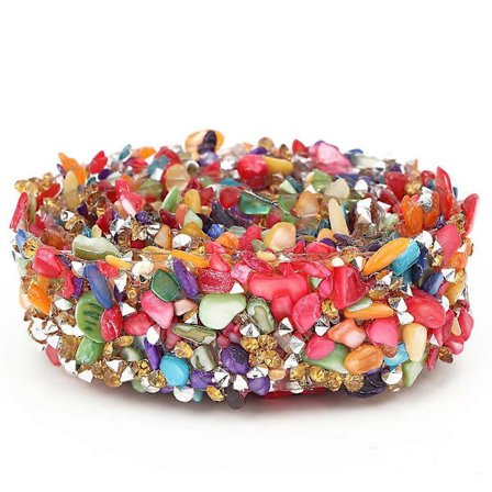 1m DIY Skinnende Farverige Sten Trim Bånd Dekoration Tilbehør Håndværk Syning Kjole Dekoration (#01) YEMAA