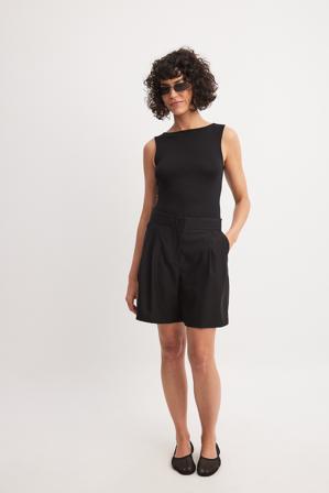 NA-KD Viscose Mid Waist Bermuda Shorts - Shorts Bermuda - Noir - EU 36