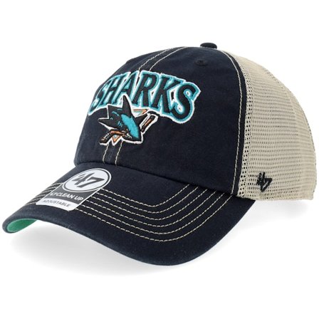 47 Brand - NHL Svart trucker Caps - San Jose Sharks Tuscaloosa Clean Up Dad Cap Vintage Black/Beige Trucker @ Hatstore