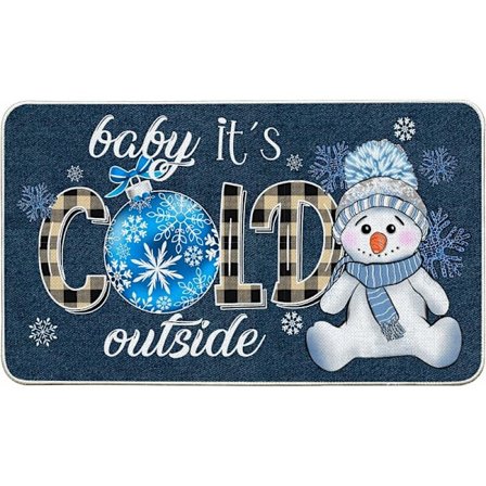 Baby It's Cold Burlap Ulko-Ovimatto, Liukumaton Matto Kodin Sisustukseen, Denim Sininen, 50x80cm