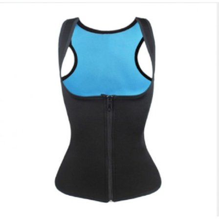 Dam Neopren Bastuväst Waist trainer Hot Sweat Slim Korsett Body Shaper med dragkedja träningslinne(XXXL)