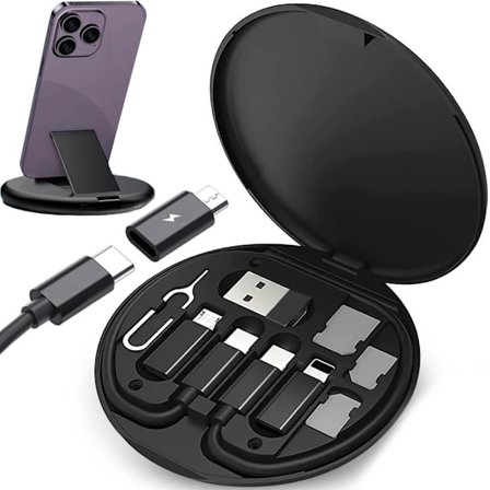 Universal ladekabel 60W til alle mobiltelefoner | Adaptersæt til opladning og SIM-kort | Rejsetilbehør til mobil