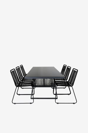 Venture Home - Spisegruppe Norby med 6 Levis spisestoler - Svart - Spisegrupper - Fra Homeroom