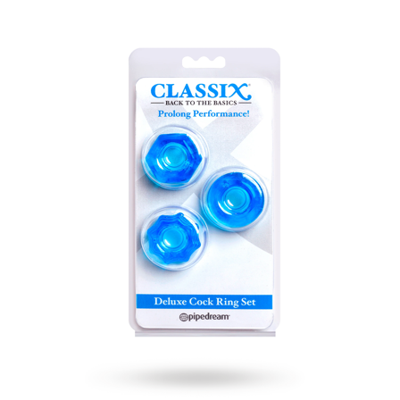 Classix - Deluxe Cock Ring Set Blue - Pipedream