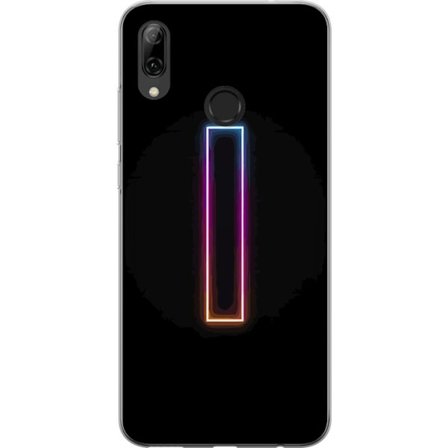 Kompatibel Mobilcover til Huawei Huawei P smart 2019 Minimalistisk neonbogstav I i regnbuefarver mod mørk baggrund